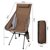 Outdoor Camping Chairs Ultralight Folding Moon Chair Hiking Travel BBQ Chair High Load 150kg Beach Oxford Cloth Fishing Chair