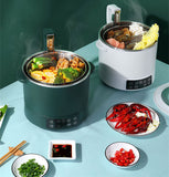 220V Stainless Steel Inner Household Electric Rice Cooker 3L Automatic Lift Hot Pot Low Sugar Rice Cooker White/Green Color