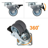 4 x Hot Sale Heavy Duty Swivel Castor Wheels 50mm with Brake for Trolley Furniture Caster Black