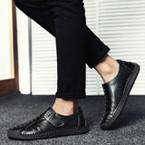 Men's Driving Causal Loafers Slip on Leather Handmade Flats Classic Comfortable Walking Shoes 7808