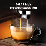 1.6L 220V 20Bar Espresso Coffee Maker Machine Small Semi Automatic Cappuccino Italian Steam Type Milk Frother Touch Panel