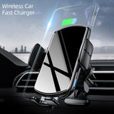 15W Wireless Fast Charger Ai Speech Mobile Phone Holder Stand In-Car, Smart Qi Quick Charge Fit for iPhone 12/11/Xs/XR/8