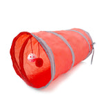 Foldable Pet Cat Toy Tunnel ring paper two-way tunnel with hanging two balls for cat Kitten playing Funny drill bucket 8 colors