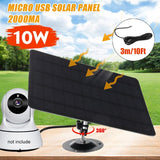 Camera Solar Panel IP67 Waterproof 10W Monocrystalline Solar Powered Charger for IP Security WiFi Camera Street Light