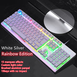 K002 Metal Gaming Keyboard Mechanical Keyboard Feel Wired USB Voice Control RGB Colourful Backlit Keyboard for PC Laptop Gamer