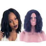 Wig Ladies Middle Parted Corn Perm High Temperature Silk Chemical Fiber Head Cover Wig