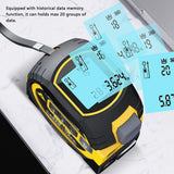 3in1 Laser Rangefinder 5m Tape Measure Ruler LCD Display with Backlight Distance Meter Building Device Area Volumes Surveying