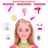 36pcs Half-Length Model Doll Children's Toy Hair Dryer Make Up Set Makeup Salon Braided Play House Girl Doll