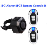Wireless Waterproof Bike Vibration Alarm USB Charging Remote Control Motorcycle Electric Bicycle Security Burglar Alarm