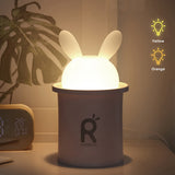 LED Licht Lampe mit Ultraschall-luftbefeuchter Fr Baby Cartoon Kaninchen 250ML USB therisches l Diffusor Auto Luftreiniger