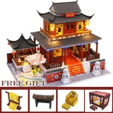 CUTEBEE DIY Dollhouse Wooden doll Houses Miniature Doll House Furniture Kit Casa Music Led Toys for Children Birthday Gift