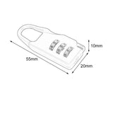 Security 3 Combination Travel zinc alloy Suitcase Luggage Bag Jewelry Boxes Tool Chests Code Lock Zipper Padlock
