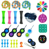 20 Pack Popetes Dimpl Fidget Toys Set New Push Bubble Sensory Fidget Toys Stress Reliever Toy Squeeze Toys Antistress