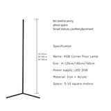 Nordic Modern Simple Remote Control RGB Corner Floor Lamp  for Living Room Bedroom Atmosphere Standing Indoor Light