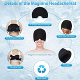 Upgraded Full Coverage Migraine Ice Head Wrap Headache Relief Hat Hot And Cold Therapy Migraine Cap Beauty Health Head Massager