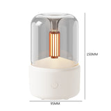 120ML Candlelight Aroma Diffuser Portable Electric USB Air Humidifier Cool Mist Maker Fogger 8-12 Hours with LED Night Light