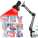 Floor Stand Massage Heating Therapy Light Infrared Heat Physiotherapy Lamp Pain Relief Health Care Electric Infrared Light Black