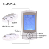 KLASVSA Electric Digital Body Muscle Stimulator Acupuncture Electrotherapy Tens Unit Pads Massage Relax Health Care Pain Relief