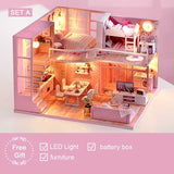 CUTEBEE DIY Dollhouse kit Wooden Doll House Miniature House Furniture Kit Toys for children Christmas Gift TD32