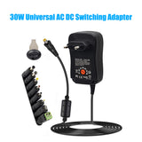 30W Universal AC to DC Power Supply Adapter with 5V 2.1A USB Port, AC Plug-in Power Charger 3V to 12V Adjustable Output Voltage