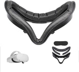 Facial Interface Bracket face/lens Cover Set for Oculus Quest 2,PU Leather Foam Face Pad for Oculus Quest 2 VR Accessories,Black