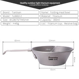 Titanium Bowl Ultralight Camping Dinner Bowl Food Container with Volume Marker for Home Outdoor Camping Hiking Backpacking