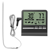 Digital Kitchen Thermometer Large LCD Display Long Probe for Grill Oven Food Meat Cooking Temperature Alarm Timer Measuring Tool