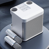 100w Wireless Dual Microphone Bluetooth-compatible Speaker Portable Smart External Karaoke Device Supports Voice-changing