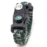 Muliti Outdoor tools Survival Bracelet with SOS Led Light Paracord Braided Rope Camping hiking Emergency Compass Whistle tools