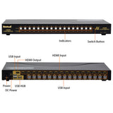 1x2 Hdmi Splitter 1 Input 2 Output Video Switch 1x16 KVM HDMI Switch 16 Port USB Automatic Computer Switch Support 1080P