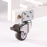 Furniture Casters Crib Rubber Wheel L type 1/1.25/1.5/2 inch Swivel Mute Brake Caster Furniture Hardware Fittings set of 4