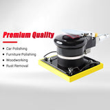Random Orbit Air Sander with 90x175mm Base Self Vacuuming Pneumatic Sander Air-operated Polisher for Auto Body Work Furniture