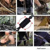 Muliti Outdoor tools Survival Bracelet with SOS Led Light Paracord Braided Rope Camping hiking Emergency Compass Whistle tools