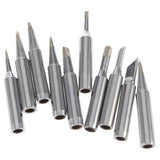 A Set of 10pcs Different Lead-free Solder Soldering Iron Tips 900M-T for Hakko Station 900M 933 376 907 825D+ (Silver)