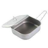 1100ml Titanium Lunch Box with Foldable Handle Outdoor Camping Lunch Box for Outdoor Camping Hiking Backpacking Picnic