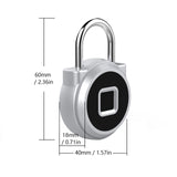 Fingerprint Lock Portable Keyless Smart USB Rechargeable Electric Lock Waterproof Luggage Case Lock Finger Prints Door Padlock