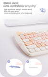 Lovely Cat 2.4G Wireless Mute Mini Keyboard Mouse Set Kit Girl Mix Color Oval 84 Key Cute Pink Purple Yellow For PC Laptop L1601