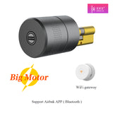 Tuya Zigbee Optional Smart Remote Control Automatic EU Cylinder Lock Airbnk M501 Big Motor Power Fingerprint Password Lock