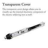QUICKO 150~450℃ 72W Portable Temperature Adjustable Mini Electric Soldering Iron With OLED Digital Display Transparent Cover