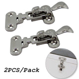 2X Boat Locker Hatch Anti Rattle Latch Fastener 316 Stainless Steel 4-3/8" for row/sail skiff boat yacht accessories