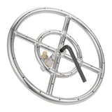 Propane &amp; Natural Gas Fireplace, Fire Pit 12 Inches 304 Stainless Steel Propane Fire Pit Ring Burner + 150K BTU Valve
