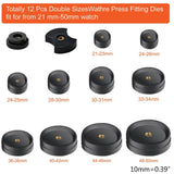 16Pcs Watch Press Tool  for Watch Back Remover Closer Repair with Watch Battery Replacement Kit Fitting Dies 85LB