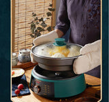 220V 4L Household Electric Hot Pot Non-Stick Multi Cooker Frying Pan Pot Portable Steaming Cooking Machine Wok