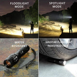 Five-speed Glare T6 Glare Led Telescopic Zoom L2 Flashlight Camping Outside Multiple Gears