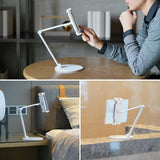 Desktop Aluminum Tablet Stand Long Arm Rotation Cellphone Holder Adjustable Lazy Tablet Mount Compatible with 4-13'' iPhone iPad