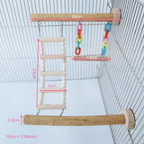 Wood Bird Perch Stand Toy Parrot Swing Climbing Ladder Birdcage Play Gyms Playground for Parakeet Cockatiel Lovebirds