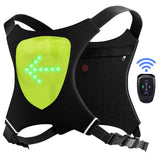 Double-sided LED Turn Signal Bike Pack USB Safety Bag Waterproof Bicycle Backpack Wireless RC Sports Vest Ultralight Riding Bag