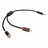 3.5mm Male to 2 RCA Female Cable HiFi Gold Plated Plug 2 Way Transmission Stereo Sound Cable Y Adapter for Smartphone Laptop