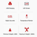Smart Digital Scale Highly Accurate for Body Weight Bathroom Weight Scale with LED Screen USB Charging Slim Design Random style