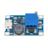 100pcs DC-DC Adjustable Boost Module 2A Boost Plate Step Up Module with MICRO USB 2V-24V to 5V 9V 12V 28V MT3608